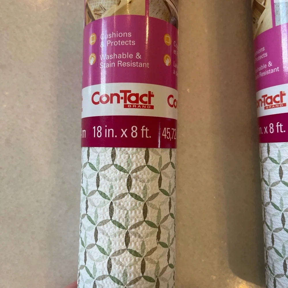 Con-Tact Grip Prints Non Adhesive Shelf Liner Twirl Mint Geometric Lot of 4 NEW